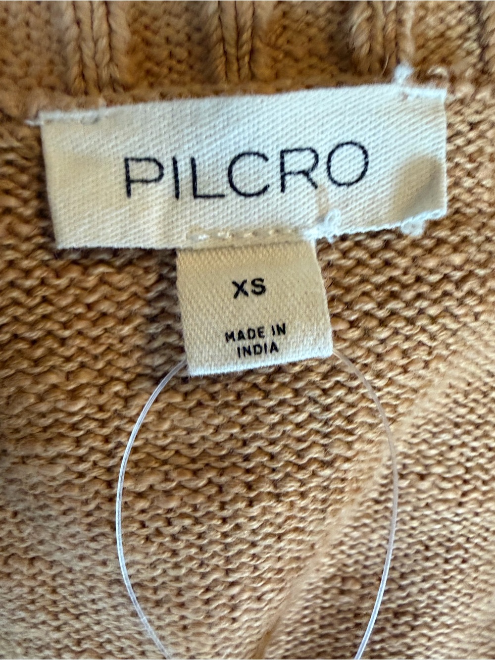 Pilcro Tan Ribbed Button-Front Cropped Sweater - Picture 4 of 5
